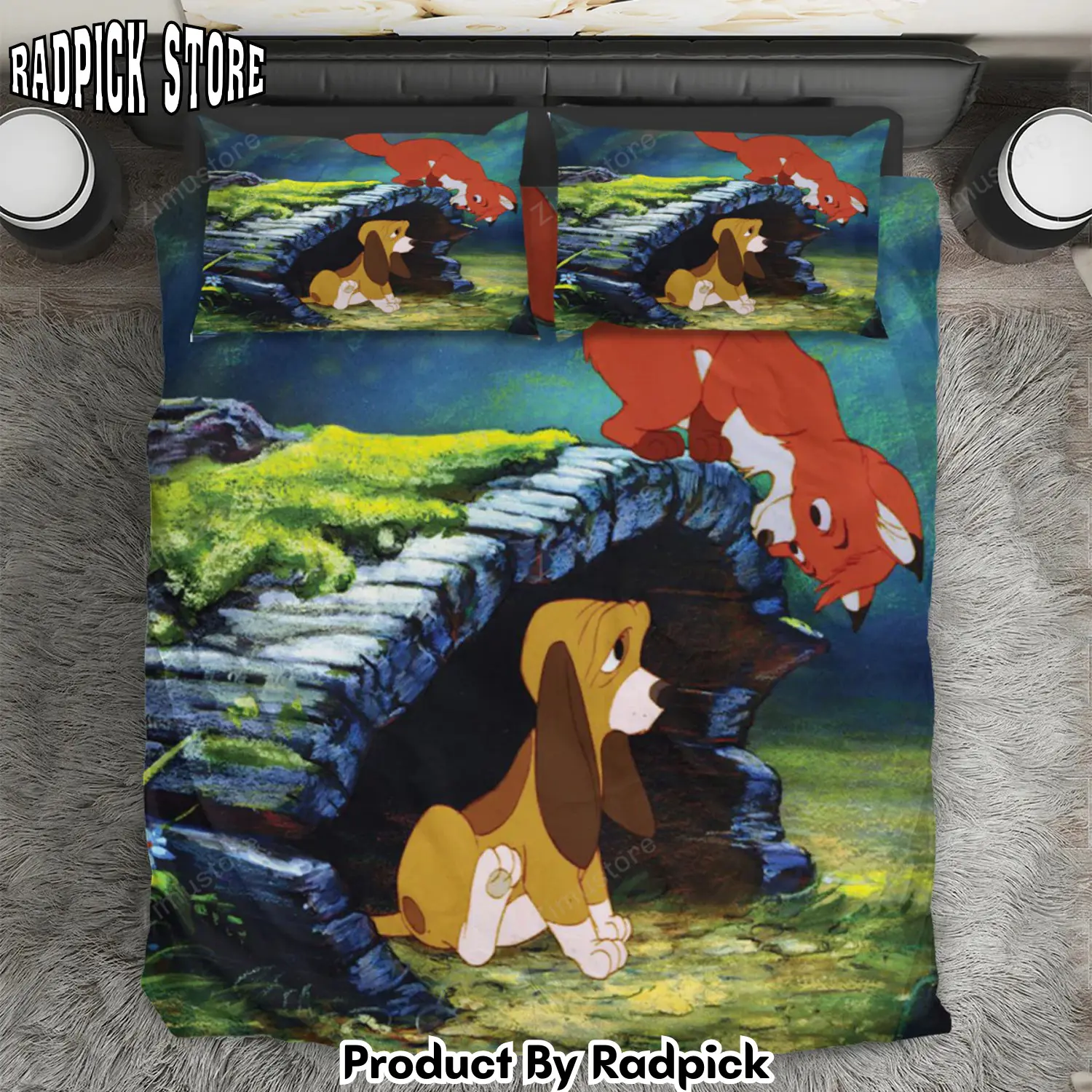 Radpick the fox and the hound poster 7 3pcs 3pcs bedding set duvet cover and pillow cases gift for fan rp3271258